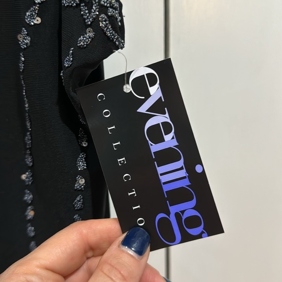 NWT Sequin Embellished Black Formal Top size XL - Picture 2 of 8